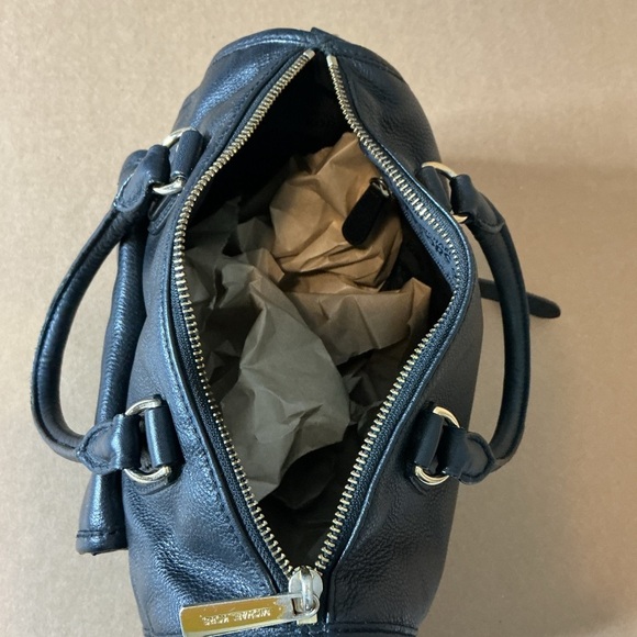 Y2K Vintage 90s,Michael Kors Black Leather Satchel with Gold Logo - Picture 4 of 14